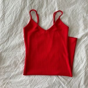 Red Ribbed Mini Dress